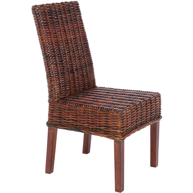 Sanibel 18''H Rattan Side Chair (Set of 2) - Antique Walnut - Safavieh