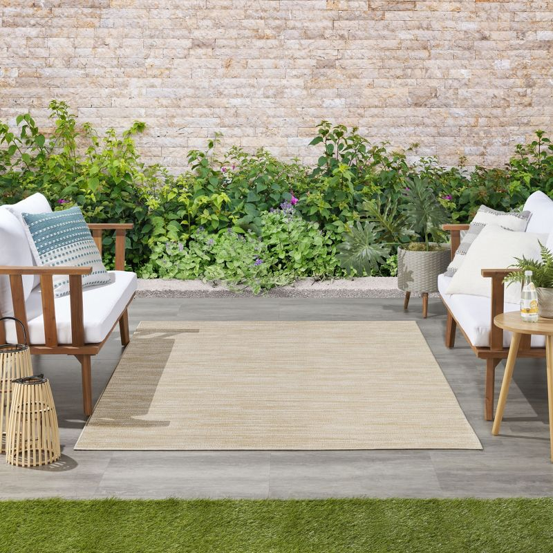 Nourison Essentials Easy Care Indoor Outdoor Area Rug - Ivory Gold 4' x 6'