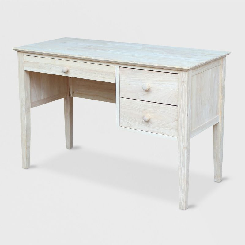 Computer Desk International Concepts: Unfinished Parawood, Brooklyn Style, Writing Desk with Drawer