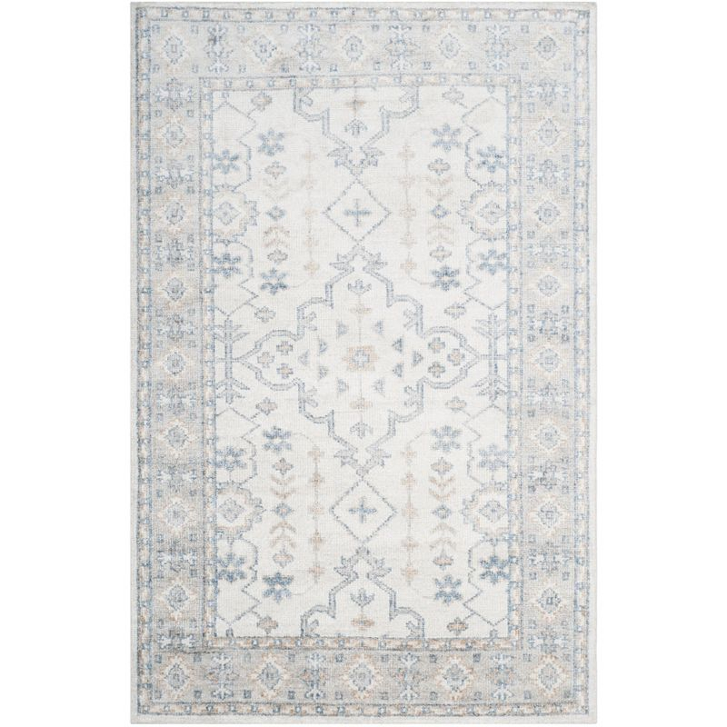 Maharaja MHJ441 Hand Knotted Area Rug - Ivory/Blue - 5'x8' - Safavieh.