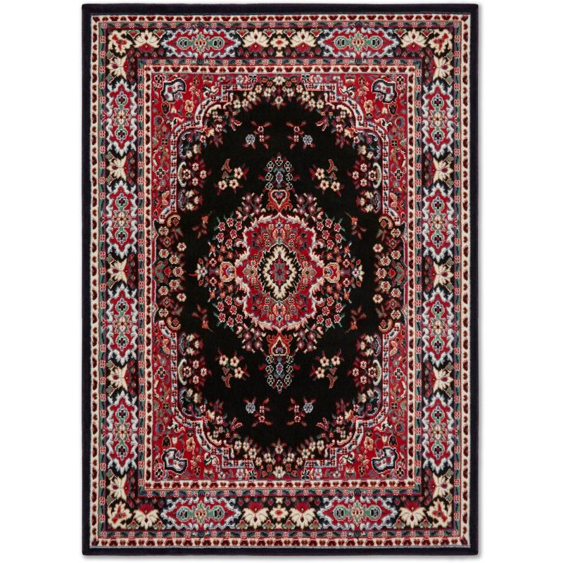 Home Dynamix Premium Sakarya Traditional Medallion Area Rug, Black/Red, 5'2"x7'4"