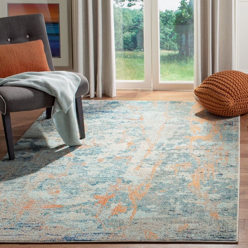 Madison MAD457 Power Loomed Indoor Area Rug - Light Blue/Beige - 5'3"x7'6" - Safavieh