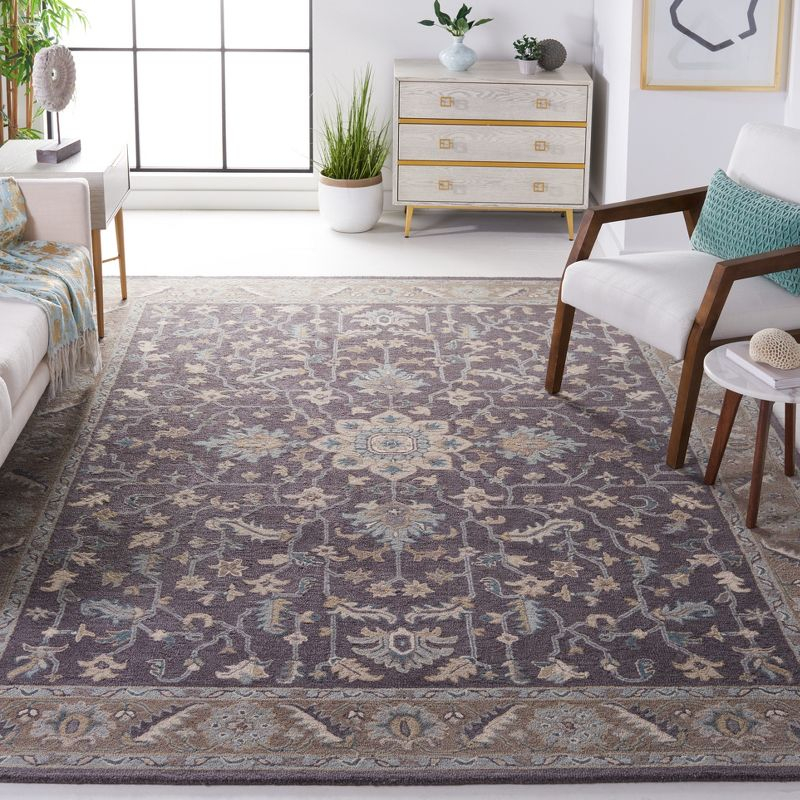 Blossom BLM217 Hand Tufted Area Rug - Dark Grey/Light Brown - 8'x10' - Safavieh.