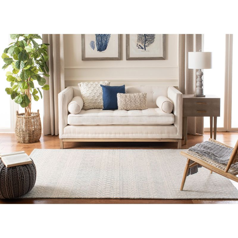 Micro-Loop MLP502 Hand Tufted Indoor Area Rug - Aqua/Ivory - 4'x6' - Safavieh