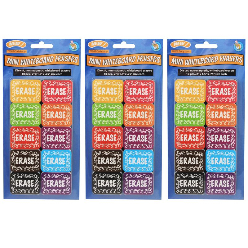 Ashley Productions Ashley Productions Plastic / Acrylic 30 Dry-Erase Board Eraser (Set of 3)