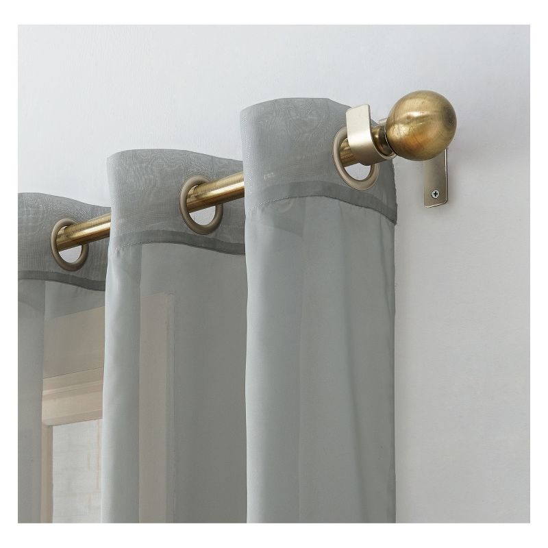 84"x59" Emily Sheer Voile Grommet Top Curtain Panel Dark Gray - No. 918: Sheer Curtain Panels, Indoor Use