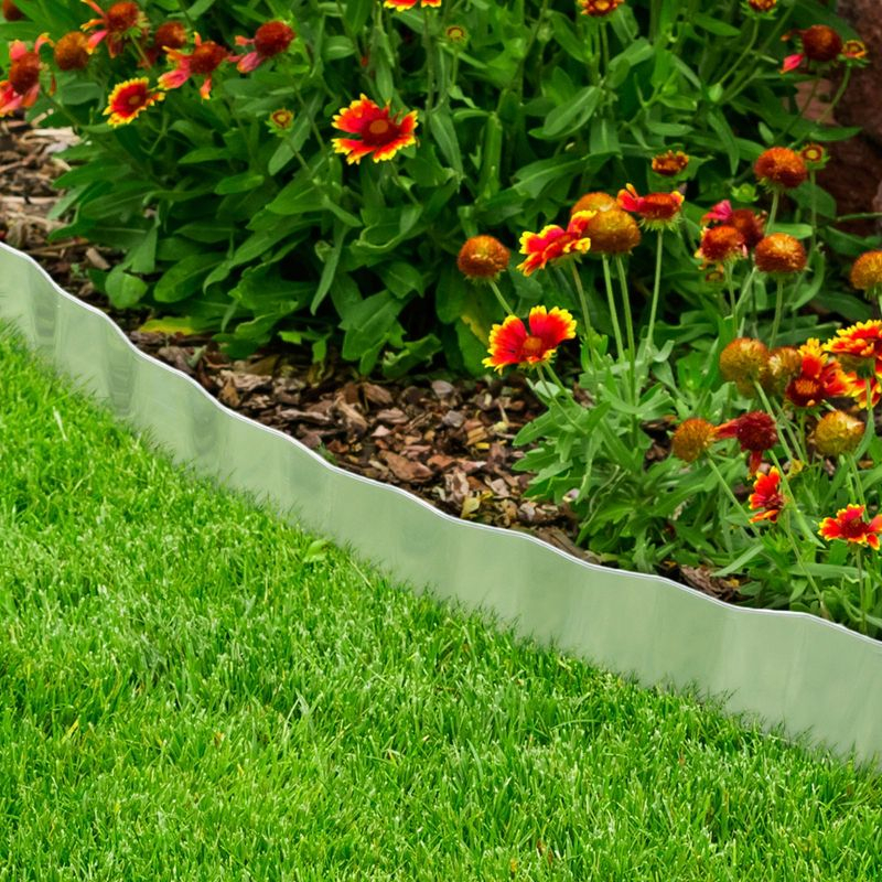 Nature Spring Galvanized Steel Garden Border Edge - 16'