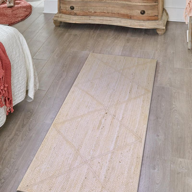 Unique Loom 2' 2 x 6' 1 Braided Jute Ivory Area Rug