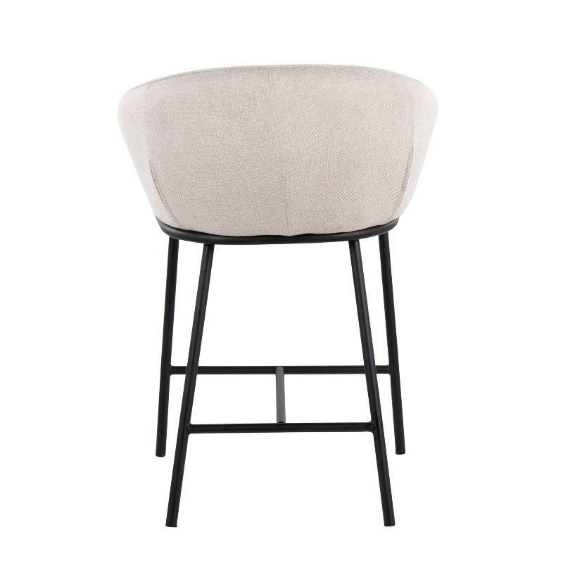 Set of 2 Ashland Counter Height Barstools Cream - LumiSource: Upholstered, Steel Frame, Foam Filled, Fixed Height