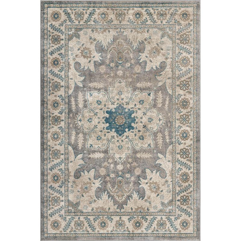 Unique Loom 6' 1 x 9' 0 Gray Salzburg Altstadt Area Rug