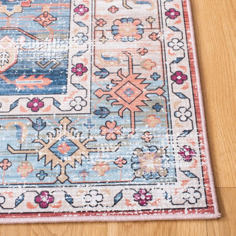 Tucson TSN109 Power Loomed Machine Washable Runner Rug - Beige/Blue - 2'6"x16' - Safavieh.