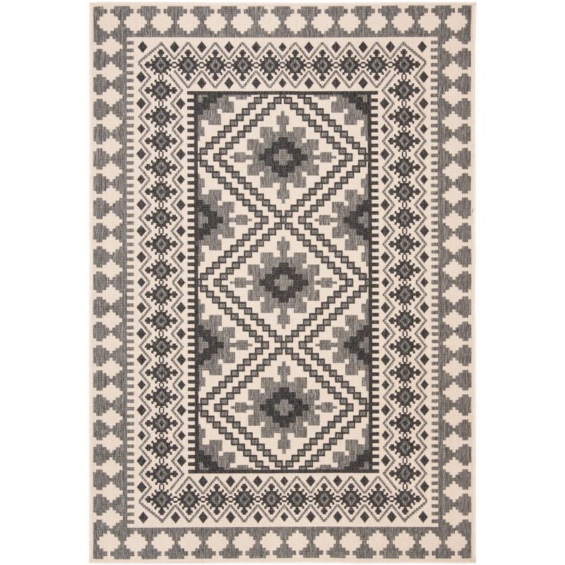 Veranda VER099 Power Loomed Indoor/Outdoor Area Rug - Ivory/Slate - 5'3"x7'7" - Safavieh.