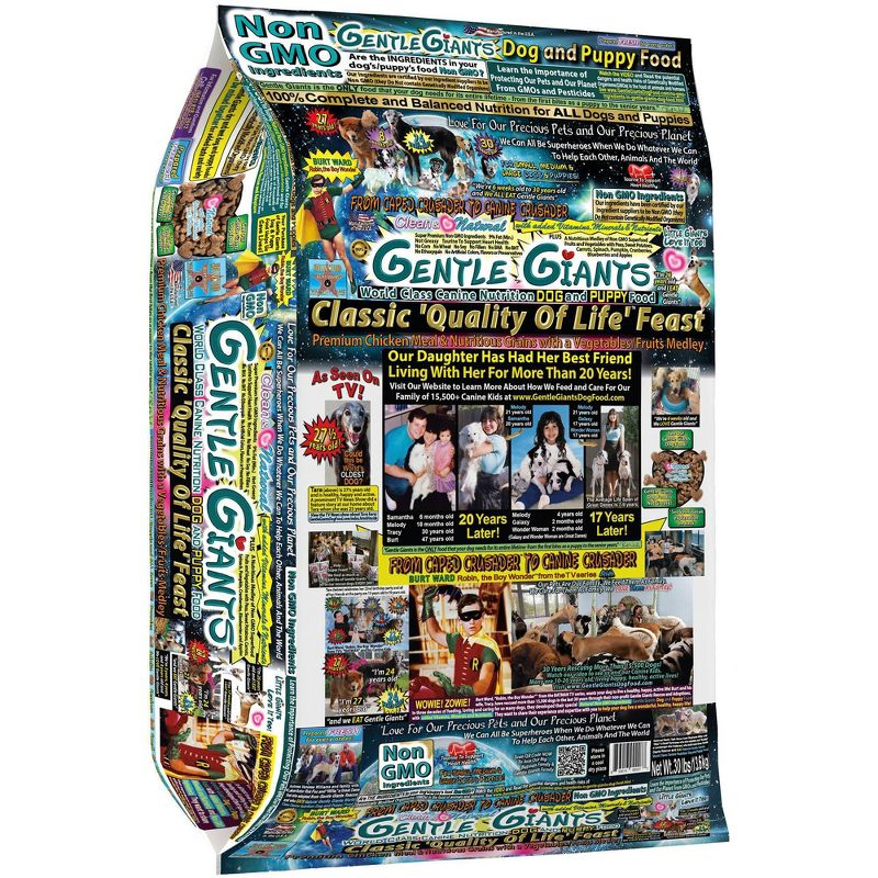 Gentle Giants Chicken Meal, Pearled Barley, Brown Rice & Oatmeal Complete & Balanced Dry Dog Food - 30lbs