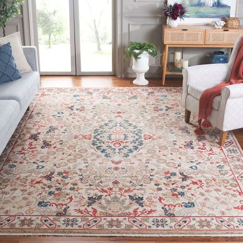 Kashan KSN301 Power Loomed Area Rug - Ivory/Ivory - 9'x12'6" - Safavieh