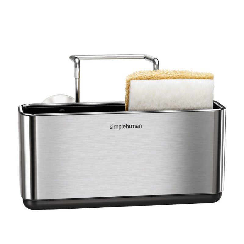 simplehuman Slim Sink Caddy Sponge Holder, Brushed Stainless Steel