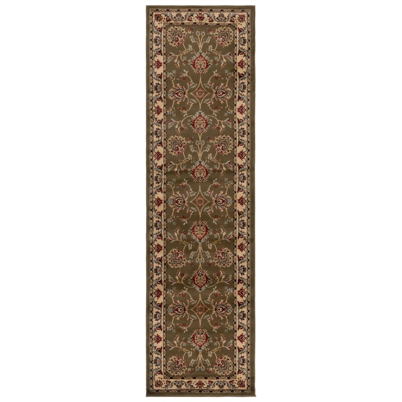 Lyndhurst LNH555 Power Loomed Runner Rug - Green/Ivory - 2'3"x16' - Safavieh