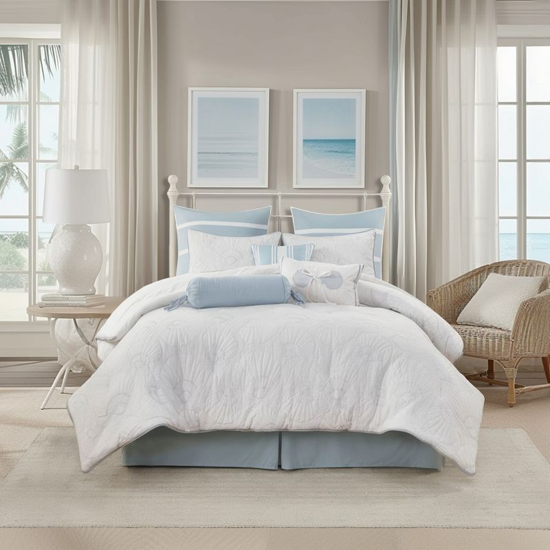 Harbor House Crystal Beach White Cotton Coastal Comforter Set