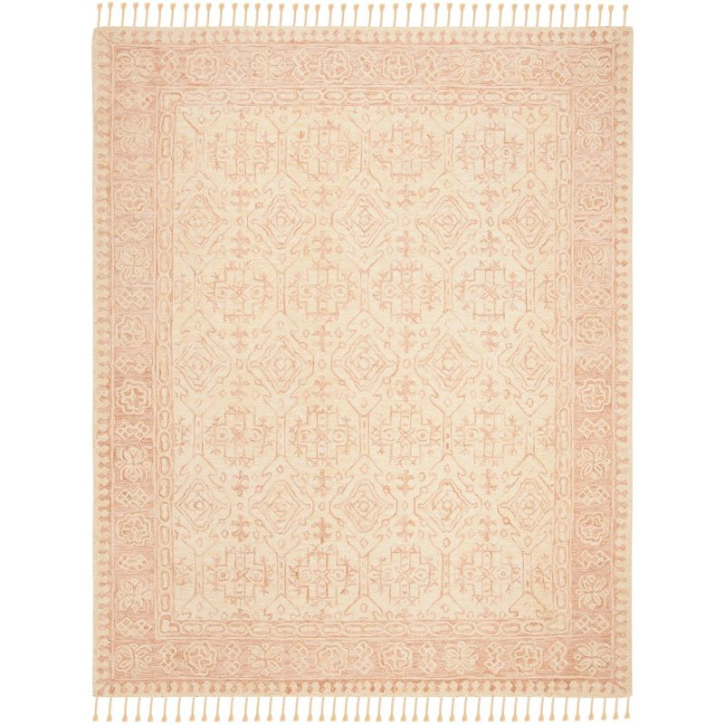 Aspen W/ Tassels APN225 Hand Tufted Indoor Area Rug - Ivory/Blush - 9'x12' - Safavieh