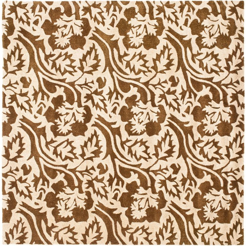 Soho SOH844 Hand Tufted Area Rug - Brown/Ivory - 6'x6' - Safavieh.