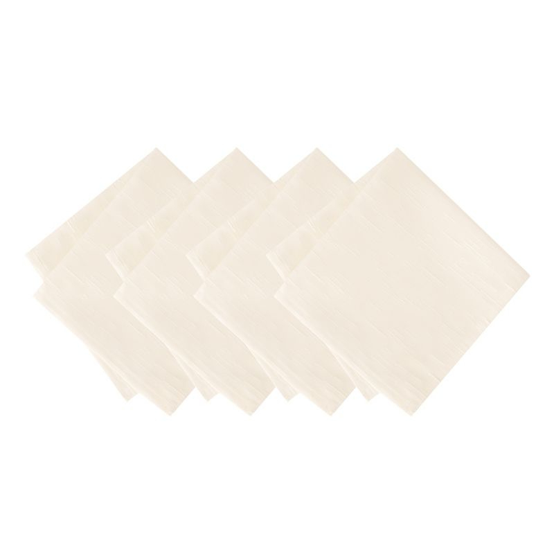Continental Solid Texture Water and Stain Resistant Napkins, Set of 4 - 17" x 17" - Ivory - Elrene Home Fashions