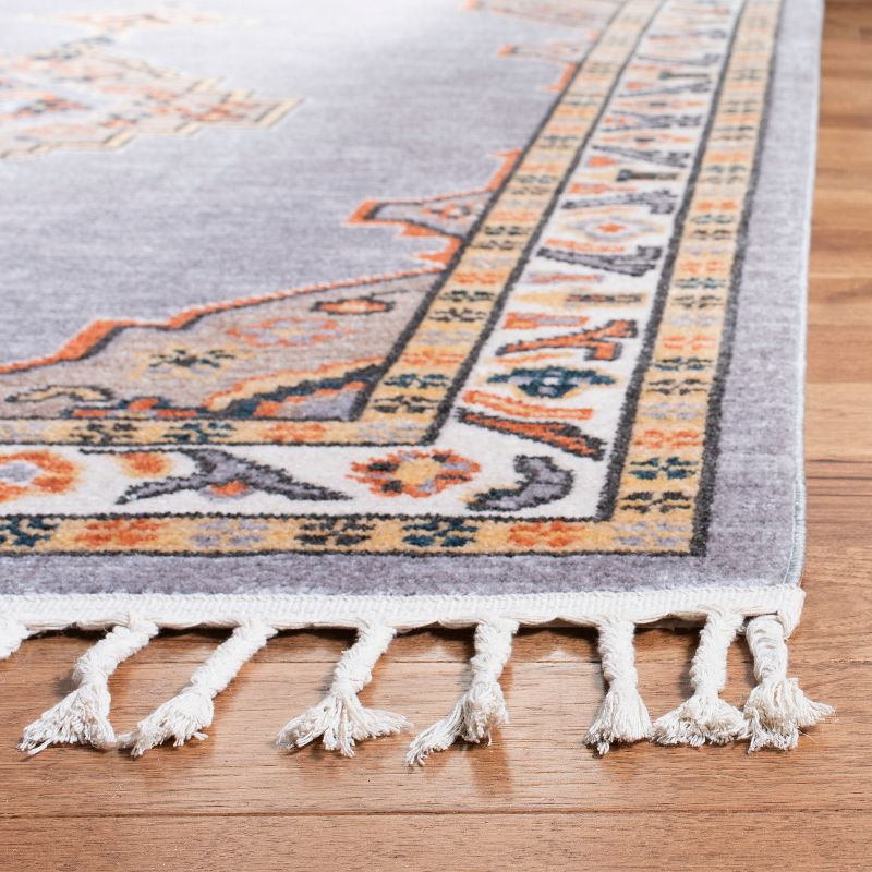Farmhouse FMH830 Power Loomed Area Rug - Grey/Orange - 5'0" X 7'3" - Safavieh.
