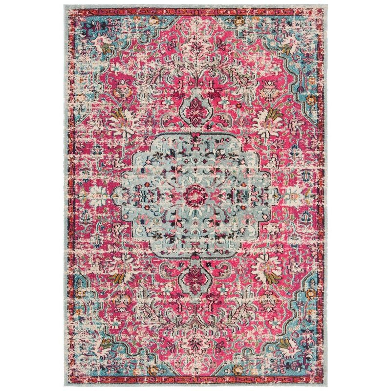 Madison MAD447 Power Loomed Indoor Area Rug - Fuchsia/Teal - 5'3"x7'6" - Safavieh