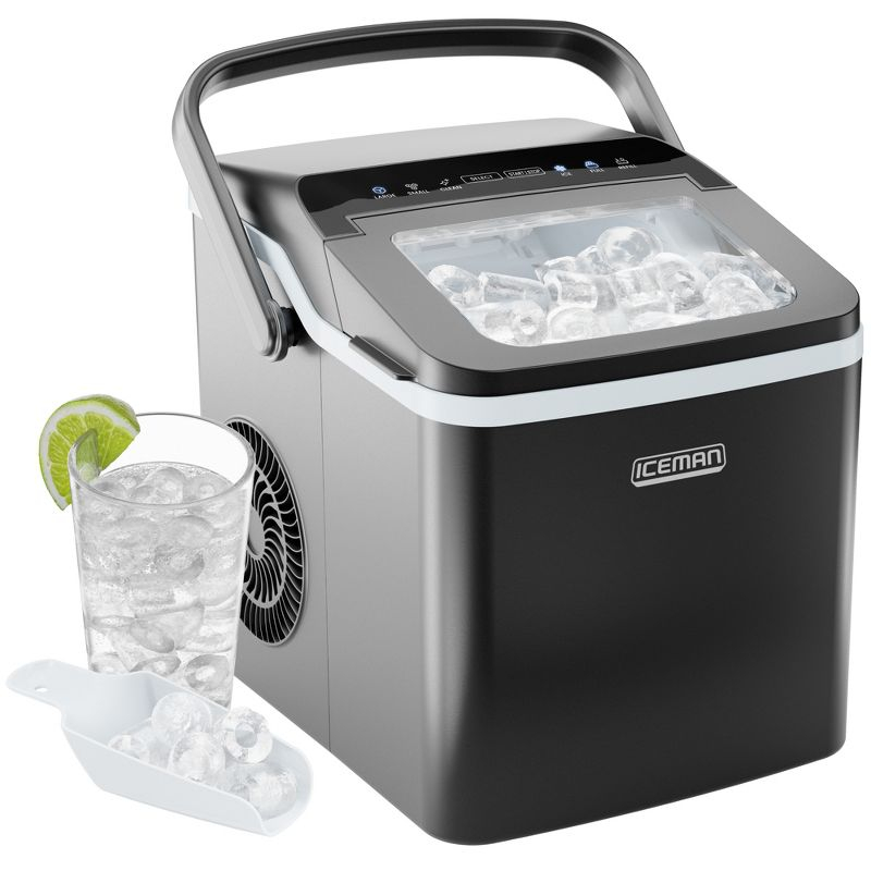 ICEMAN Dual-Size Countertop Bullet Ice Machine w/ 0.88lb Capacity - Black