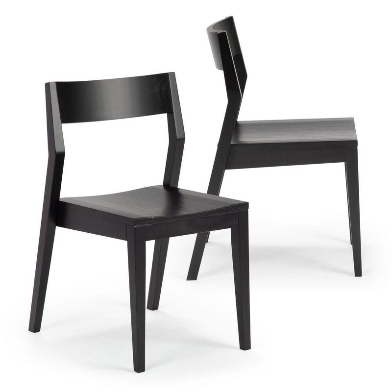 Plank+Beam Modern Dining Chair Set of 2, Solid Wood Chairs for Kitchen, Office, Living Room