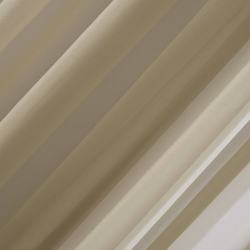 95"x59" Emily Sheer Voile Grommet Top Curtain Panel Beige - No. 918: Modern Indoor Polyester Drapery