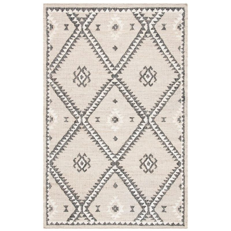 Kilim KLM761 Hand Woven Area Rug - Grey/Black - 4'x6' - Safavieh.