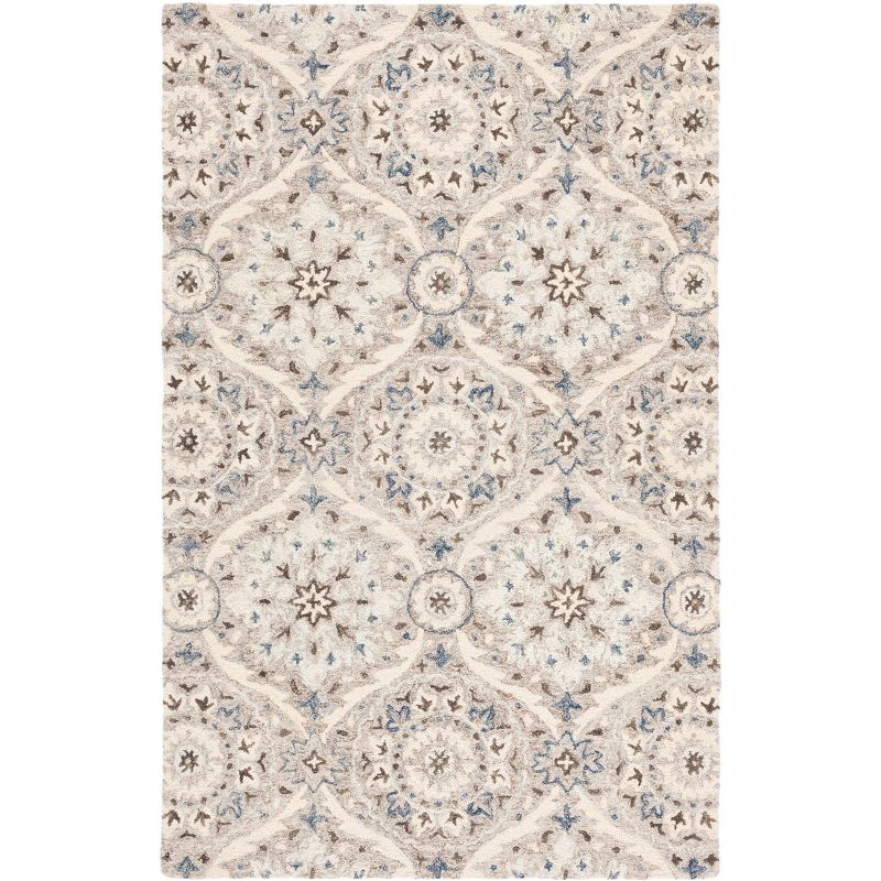 Aspen APN141 Hand Tufted Area Rug - Beige/Grey - 5'x5' - Safavieh.