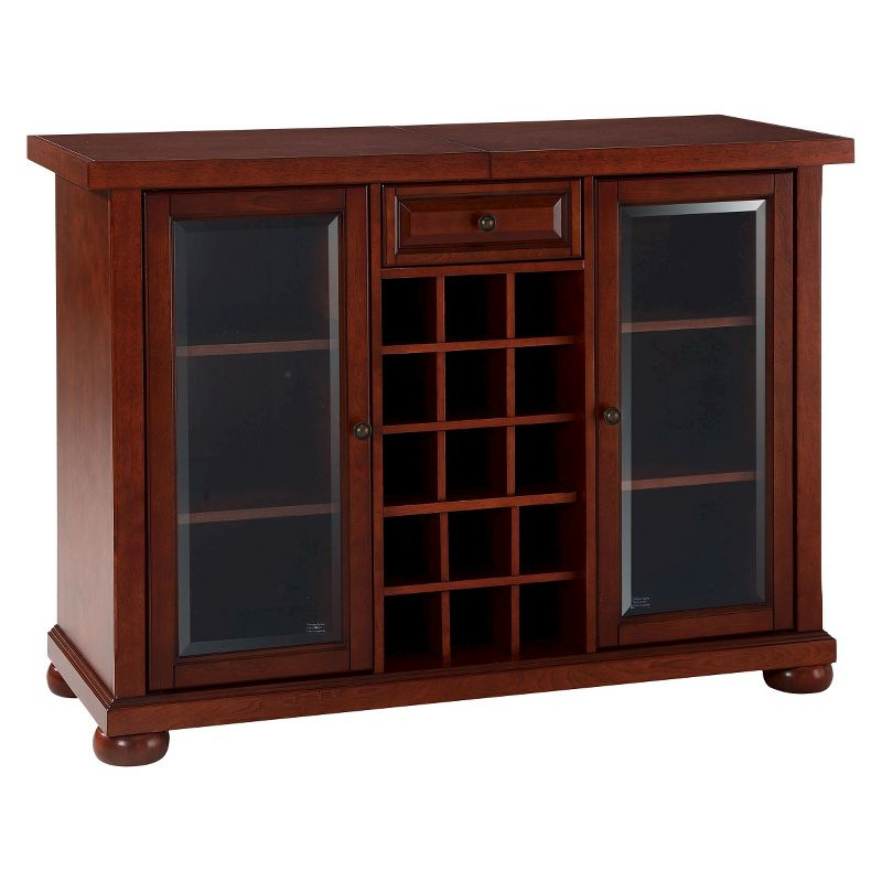 Crosley Alexandria Sliding Top Bar - Vintage Mahogany