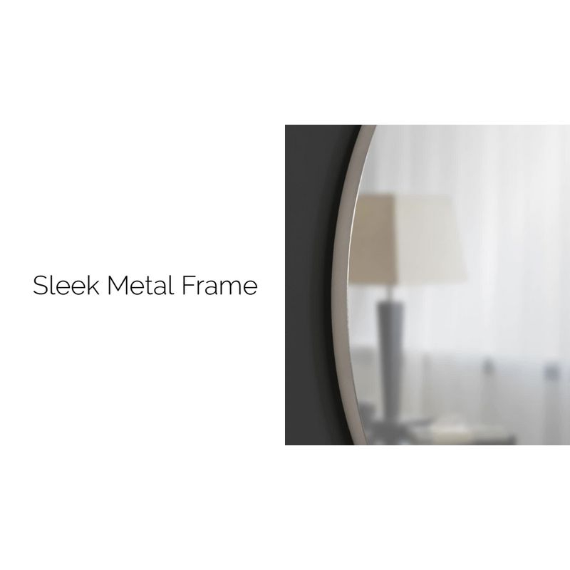 28" Rollo Round Wall Mirror Gold - Kate & Laurel All Things Decor: Modern Style, Metal Frame, No Assembly Required