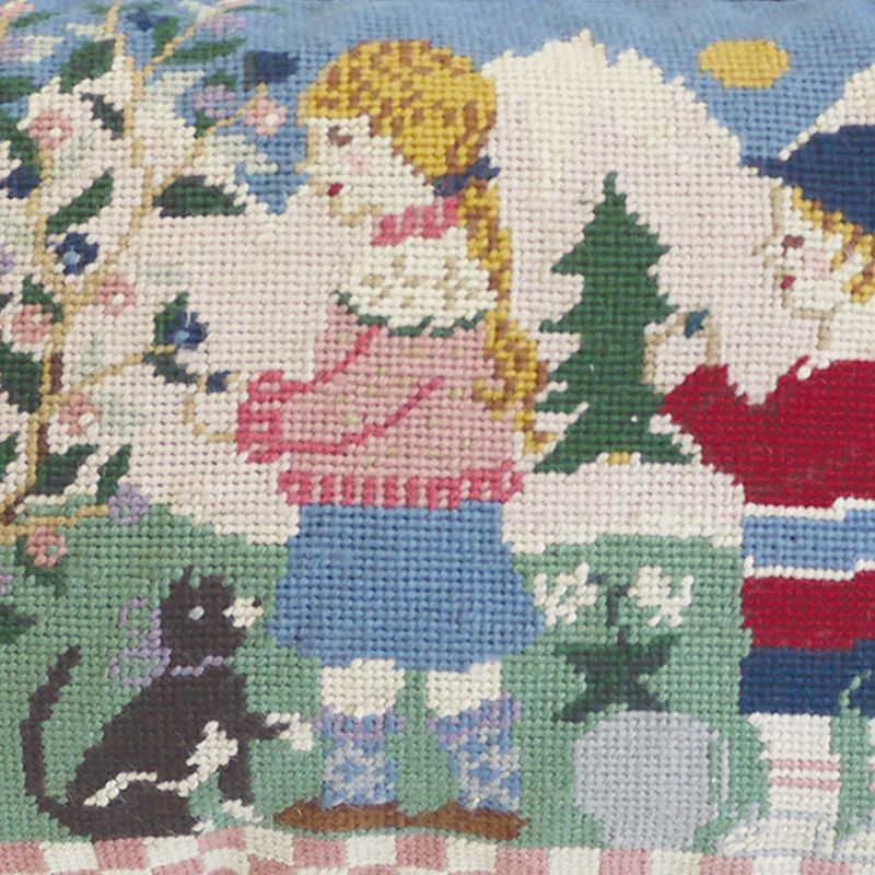 C&F Home 12" x 16" Spring Children Needlepoint Accent Throw Pillow