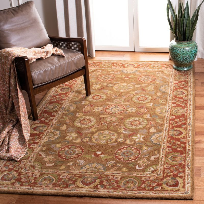 Heritage HG963 Handmade Accent Rug - 3'x5' - Beige/Rust - Safavieh