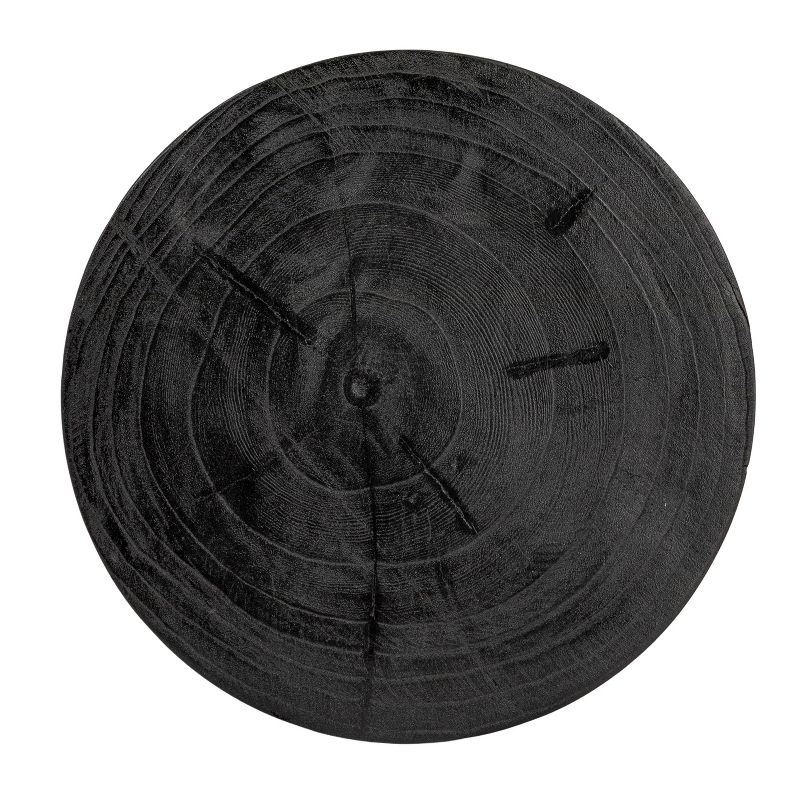 Storied Home Wood Carved Accent Table Matte Black