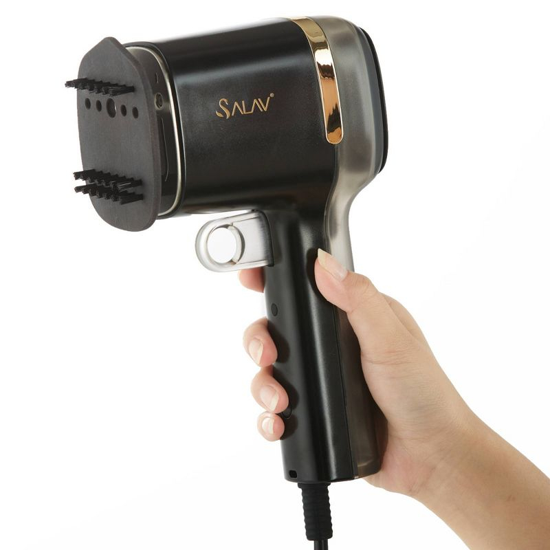 SALAV HS-15 Quicksteam Travel Steamer Black: 1000W Garment Steamer, 9 Min Steam, 110ml Tank, Anti-Drip, Comfort-Grip Handle