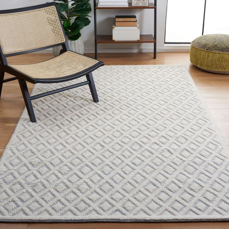 Vermont VRM304 Hand Woven Indoor Area Rug - Ivory/Light Blue - 4'x6' - Safavieh