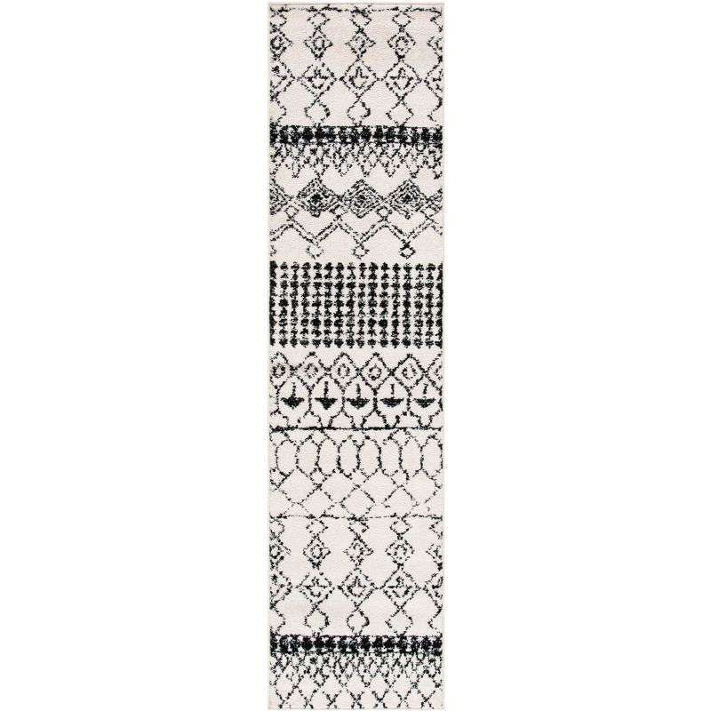 Tulum TUL229 Power Loomed Runner Rug - Ivory/Black - 2'x9' - Safavieh.