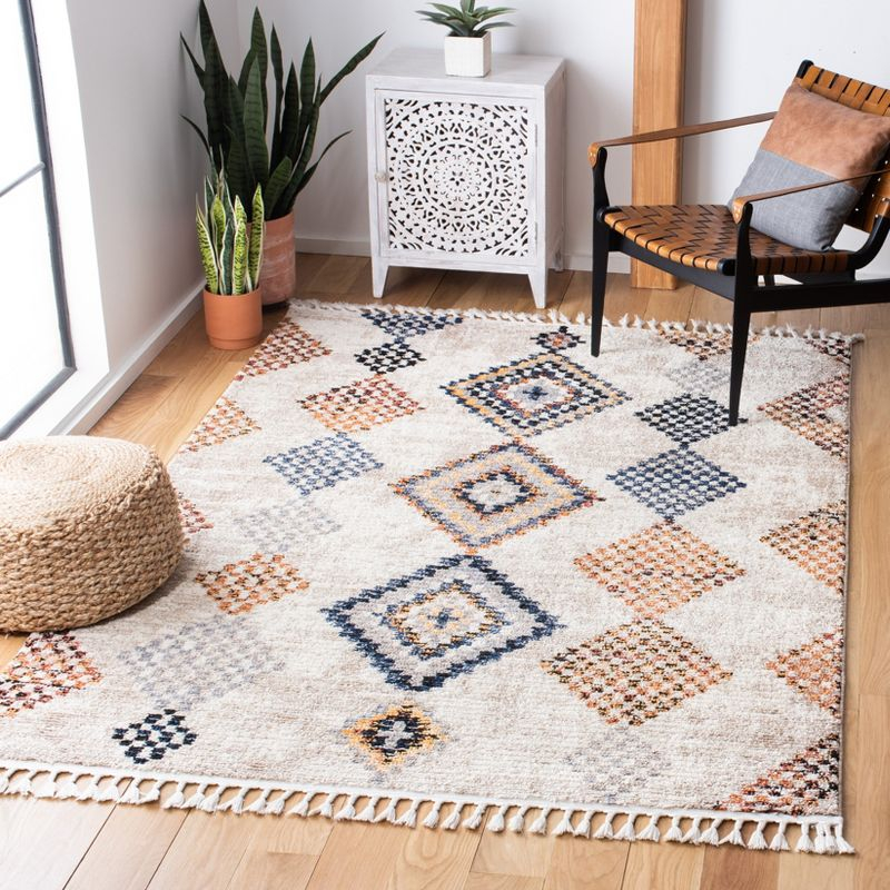Morocco MRC860 Power Loomed Area Rug - Grey/Rust - 4'x6' - Safavieh.