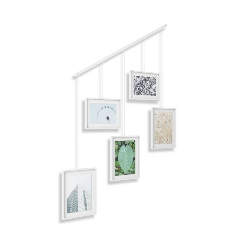 Umbra 27.38" x 26" Exhibit Gallery Multiple Images Display Frame White: Modern Wall-Mounted Steel, Holds 5 Photos