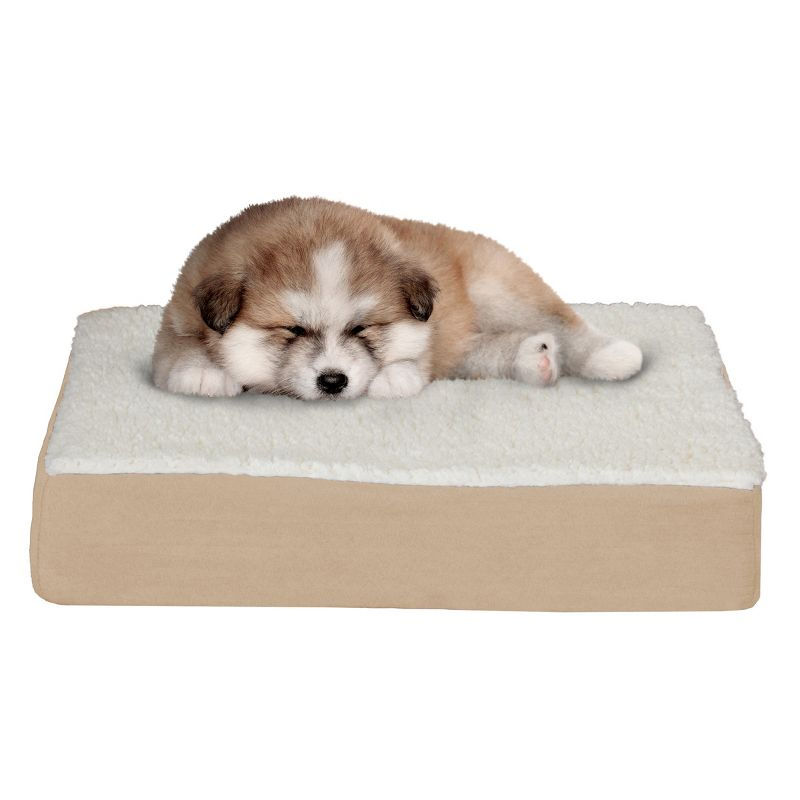 Pet Adobe Pet Bed With Orthopedic Memory Foam and Removable Cover - Tan