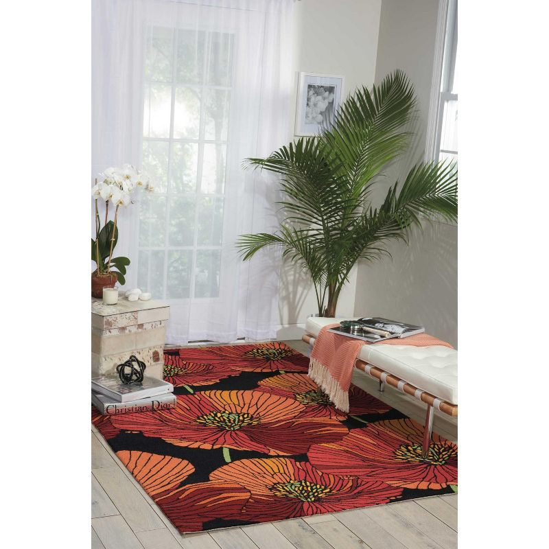 Nourison Fantasy Black Area Rug FA24 1'9" x 2'9"