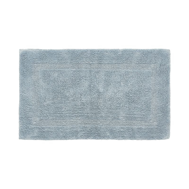 Better Trends Lux 100% Cotton Tufted Solid Reversible Bath Rug 24" x 40" Rectangle - Blue