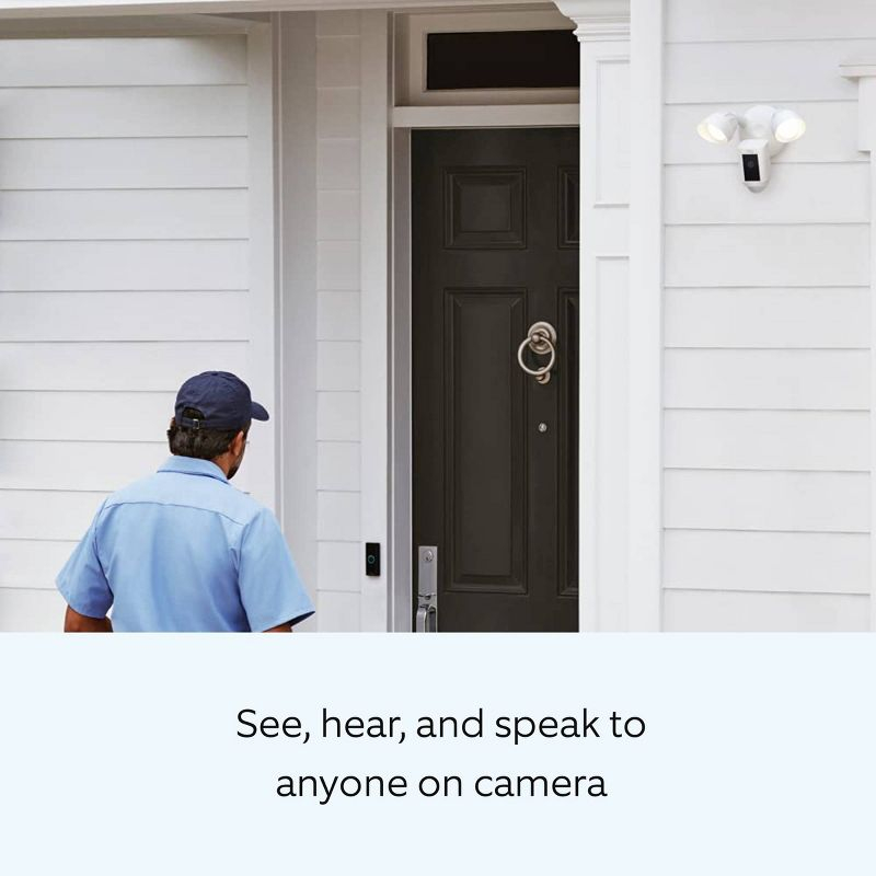 Ring Floodlight Cam Wired Plus Security Camera - Black: Wi-Fi, Motion Detection