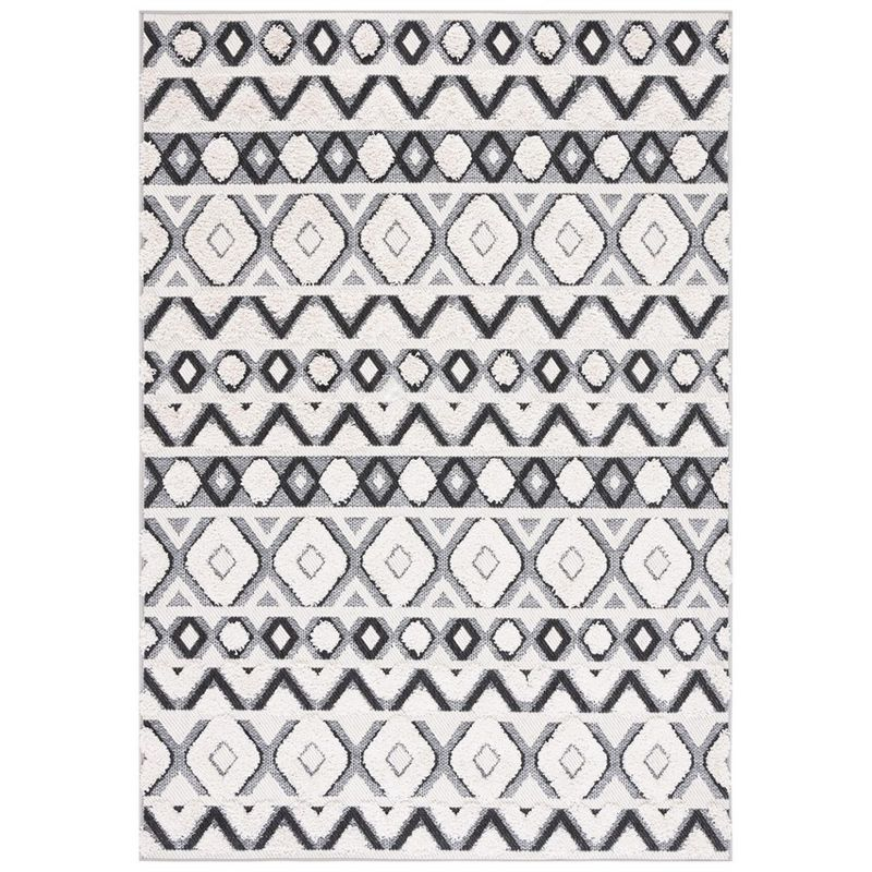 Cottage COT210 Power Loomed Indoor/Outdoor Area Rug - Ivory/Black - 8'x10' - Safavieh.