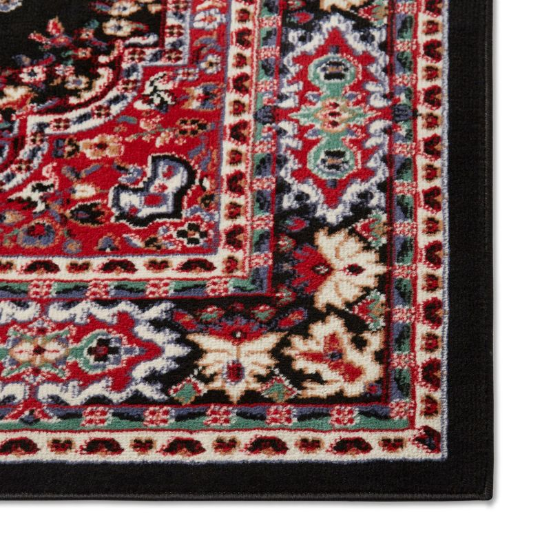 Home Dynamix Premium Sakarya Traditional Medallion Area Rug, Black/Red, 5'2"x7'4"