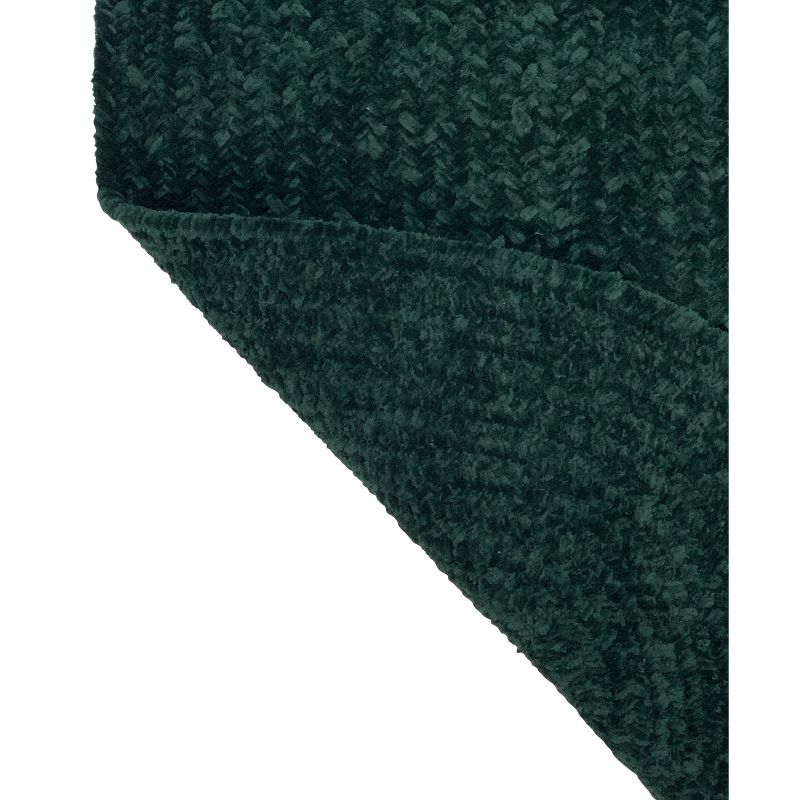 24" x 72" Chenille Solid Collection Emerald Green Reversible Indoor Area Utility Runner Rug - Better Trends