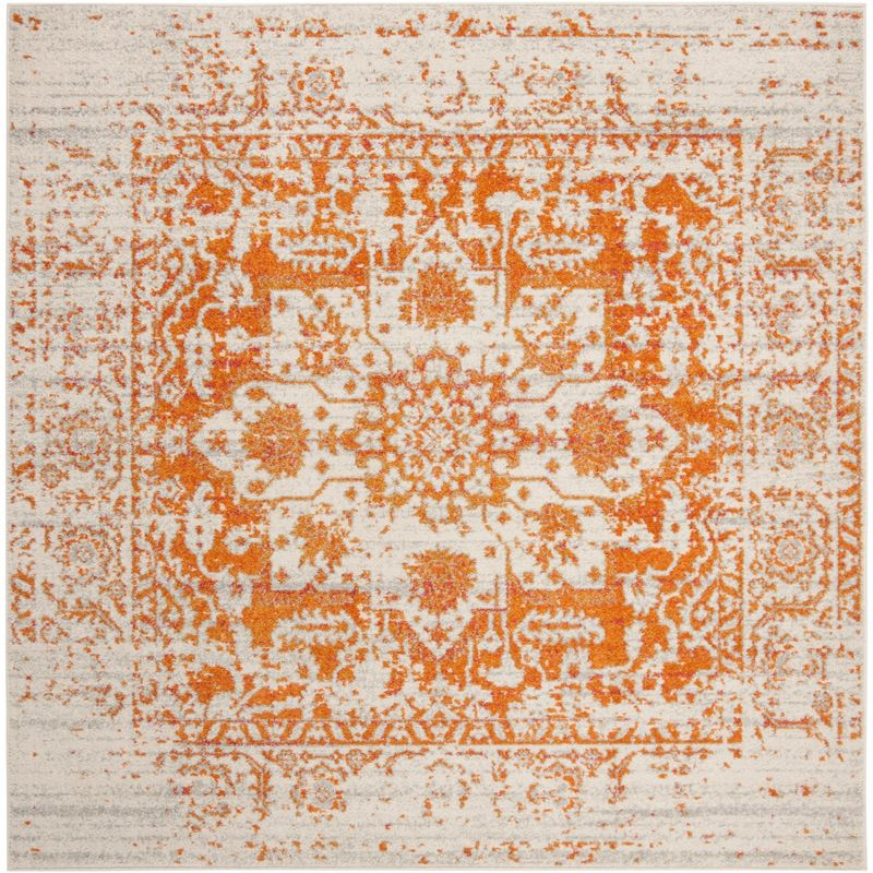 Madison MAD603 Power Loomed Area Rug - Orange/Ivory - 6'7"x6'7" - Safavieh.