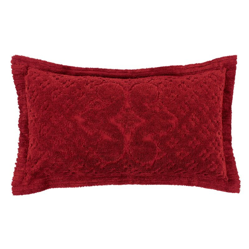 King Ashton Collection 100% Cotton Tufted Unique Luxurious Medallion Design Pillow Shams Burgundy - Better Trends